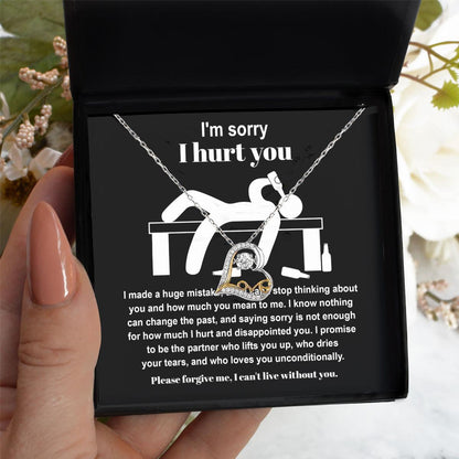 Apology Gift for Girlfriend, Wife, Soulmate - Sorry, Nothing Can Change The Past  - Love Dancing Heart Pendant Necklace - Mallard Moon Gift Shop