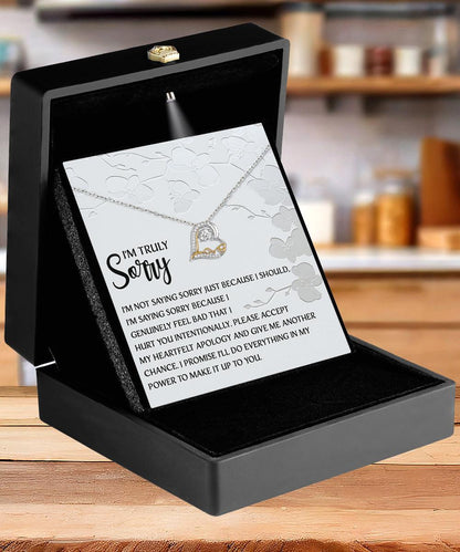 Apology Gift for Girlfriend, Wife, Soulmate - Sorry, Feel Bad - Love Dancing Heart Pendant Necklace - Mallard Moon Gift Shop