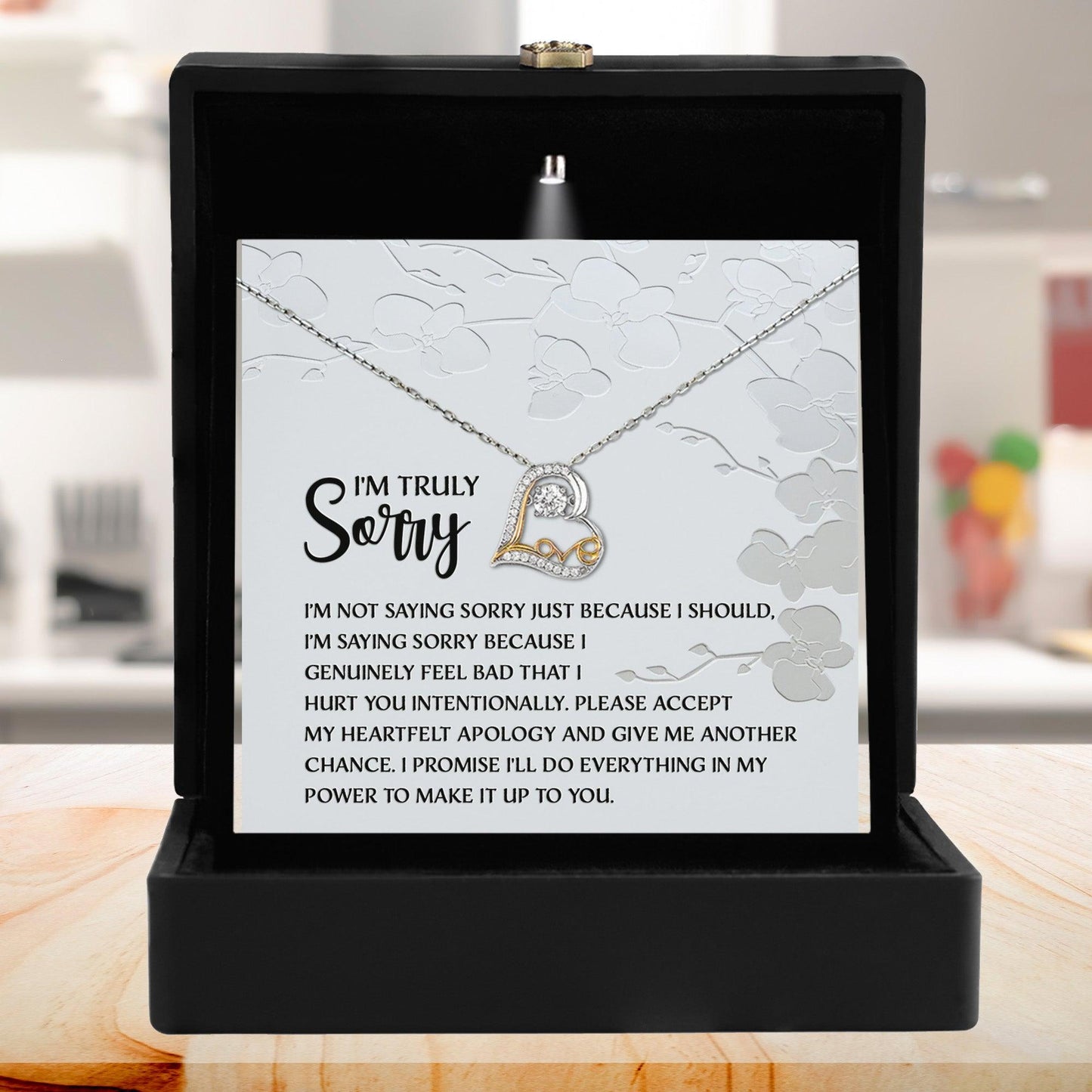 Apology Gift for Girlfriend, Wife, Soulmate - Sorry, Feel Bad - Love Dancing Heart Pendant Necklace - Mallard Moon Gift Shop