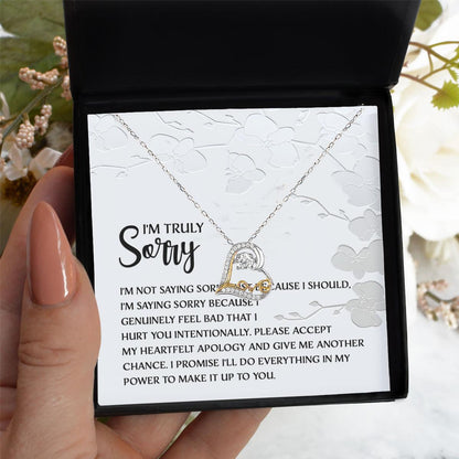 Apology Gift for Girlfriend, Wife, Soulmate - Sorry, Feel Bad - Love Dancing Heart Pendant Necklace - Mallard Moon Gift Shop