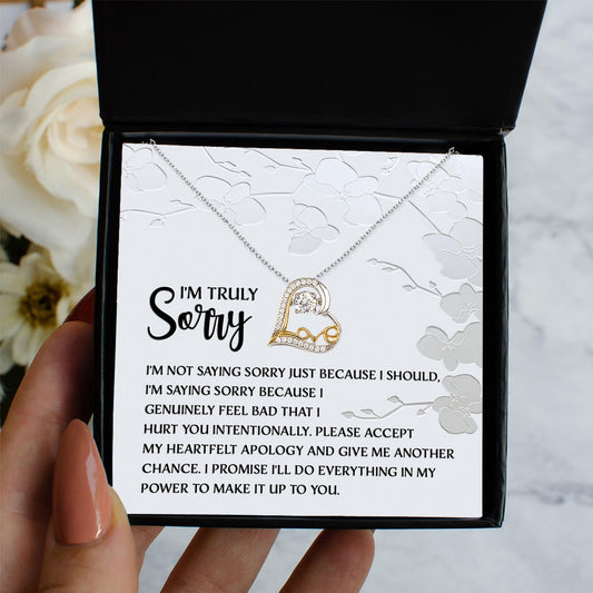 Apology Gift for Girlfriend, Wife, Soulmate - Sorry, Feel Bad - Love Dancing Heart Pendant Necklace - Mallard Moon Gift Shop