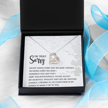 Apology Gift for Girlfriend, Wife, Soulmate - Sorry, Feel Bad - Love Dancing Heart Pendant Necklace - Mallard Moon Gift Shop