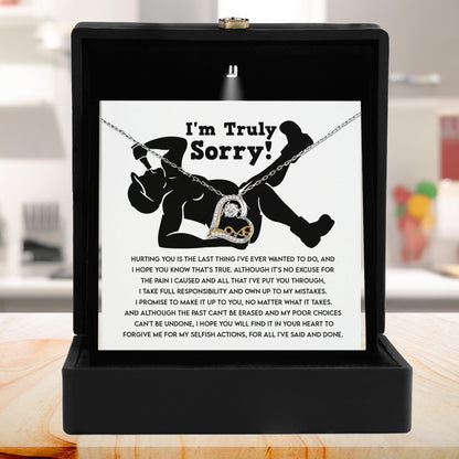 Apology Gift for Girlfriend, Wife, Soulmate - Sorry, Selfish Actions - Love Dancing Heart Pendant Necklace - Mallard Moon Gift Shop