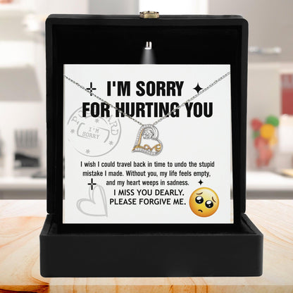 Apology Gift for Girlfriend, Wife, Soulmate - Sorry, Travel Back - Love Dancing Heart Pendant Necklace - Mallard Moon Gift Shop