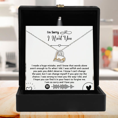 Apology Gift for Girlfriend, Wife, Soulmate - Sorry, You Didn't Deserve - Love Dancing Heart Pendant Necklace - Mallard Moon Gift Shop