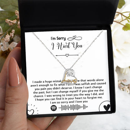 Apology Gift for Girlfriend, Wife, Soulmate - Sorry, You Didn't Deserve - Love Dancing Heart Pendant Necklace - Mallard Moon Gift Shop