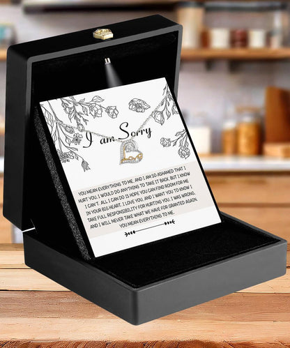 Apology Gift for Girlfriend, Wife, Soulmate - Sorry, Your Big Heart - Love Dancing Heart Pendant Necklace - Mallard Moon Gift Shop