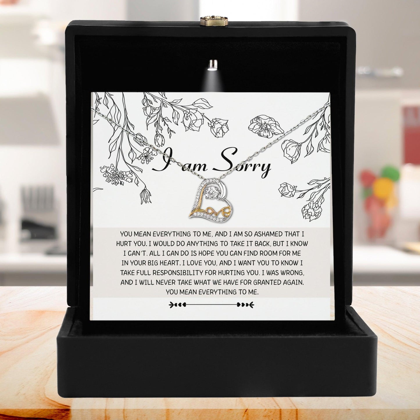 Apology Gift for Girlfriend, Wife, Soulmate - Sorry, Your Big Heart - Love Dancing Heart Pendant Necklace - Mallard Moon Gift Shop