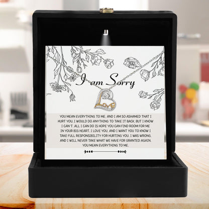 Apology Gift for Girlfriend, Wife, Soulmate - Sorry, Your Big Heart - Love Dancing Heart Pendant Necklace - Mallard Moon Gift Shop