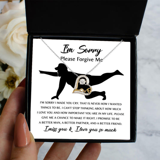 Apology Gift for Girlfriend, Wife, Soulmate - Sorry, Things To Be - Love Dancing Heart Pendant Necklace - Mallard Moon Gift Shop
