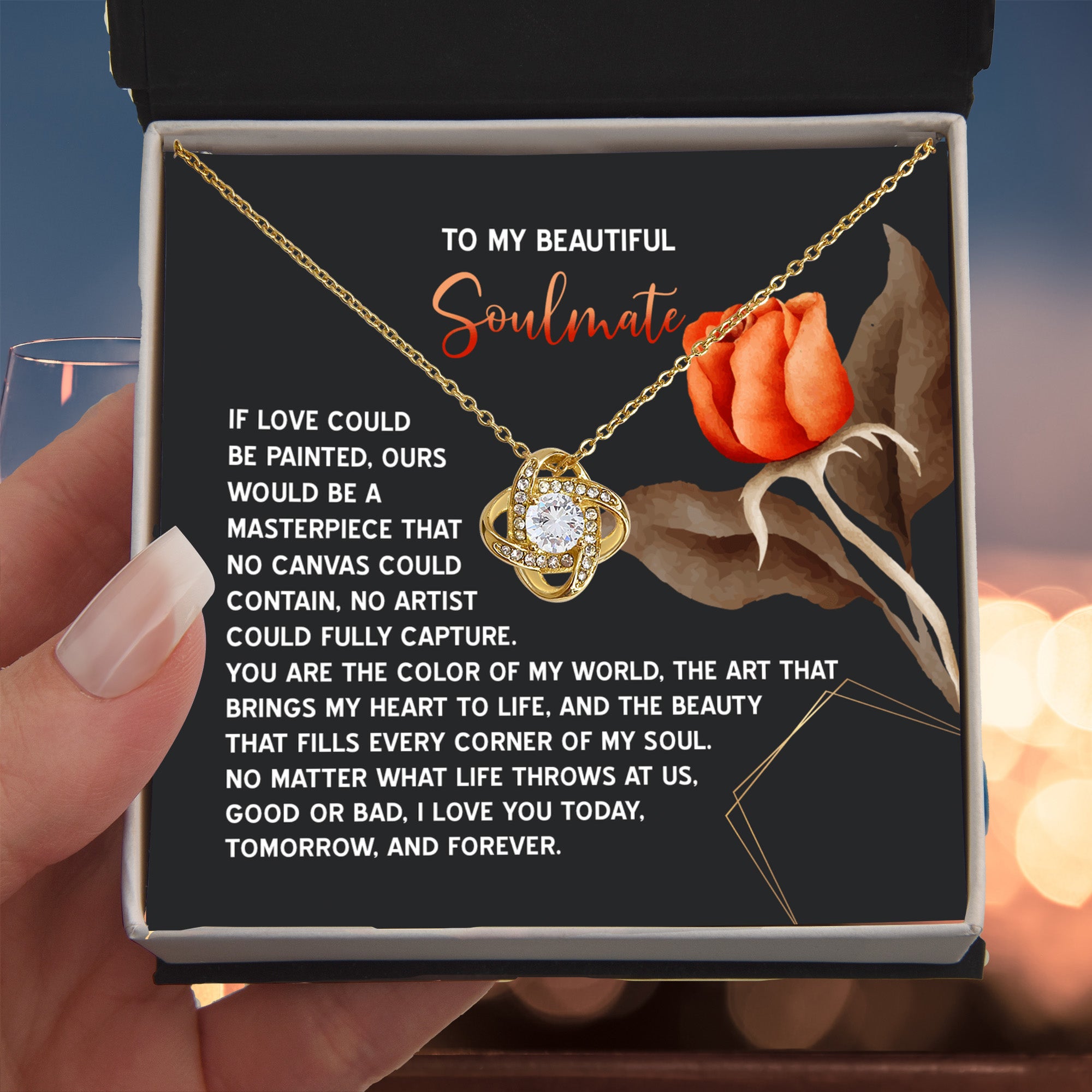 Romantic Gift for Soulmate, Wife or Girlfriend - Valentine's Day, Anniversary, or Birthday - Masterpiece Love Knot Pendant Necklace Soulmate - Mallard Moon Gift Shop