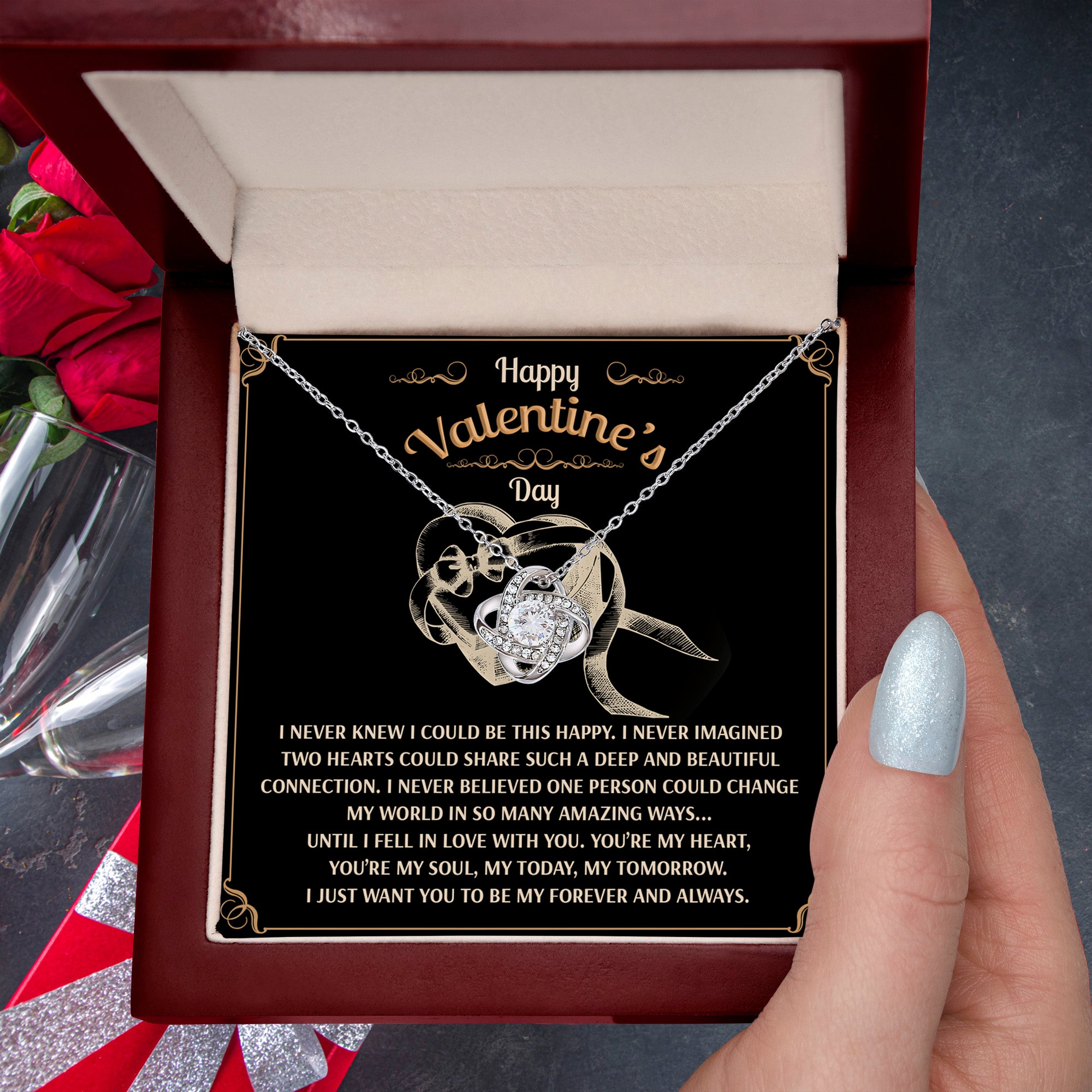 You’re My Forever - Love Knot Necklace - A Timeless Expression of Love for Your Soulmate - Heartfelt Gift for Valentine's Day - Mallard Moon Gift Shop