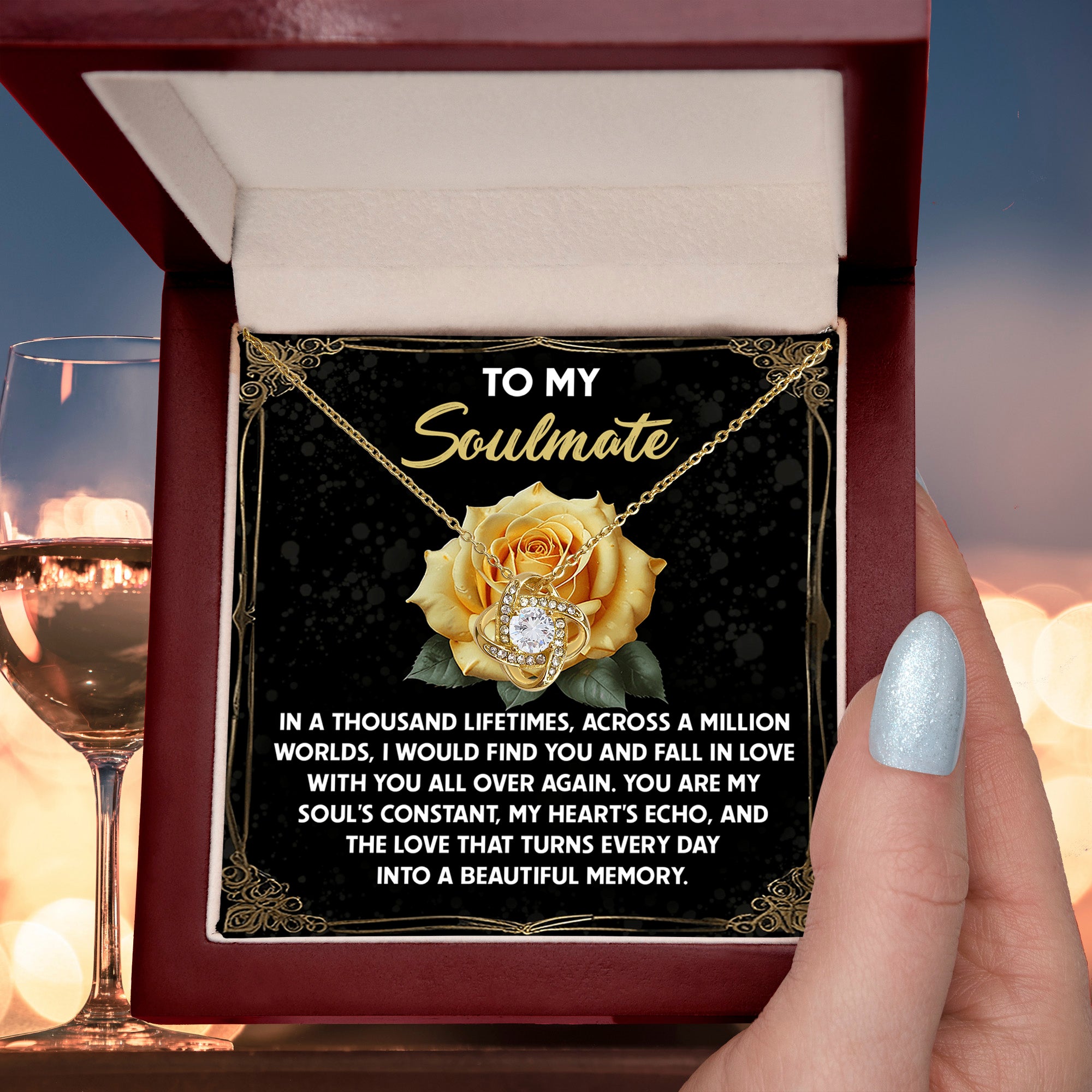 Romantic Anniversary, Valentine's Day Gift for Soulmate, Wife, Girlfriend - Beautiful Memory - Love Knot Pendant Necklace - Mallard Moon Gift Shop