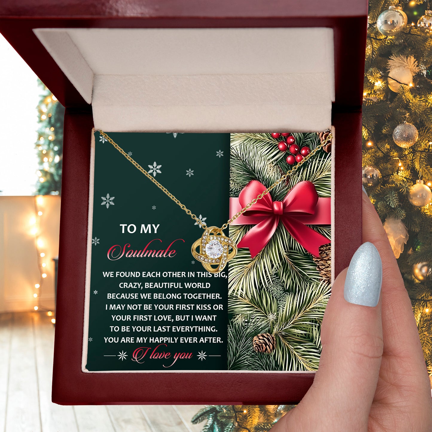 Gift for Soulmate - Beautiful World - Love Knot Pendant Necklace - Mallard Moon Gift Shop