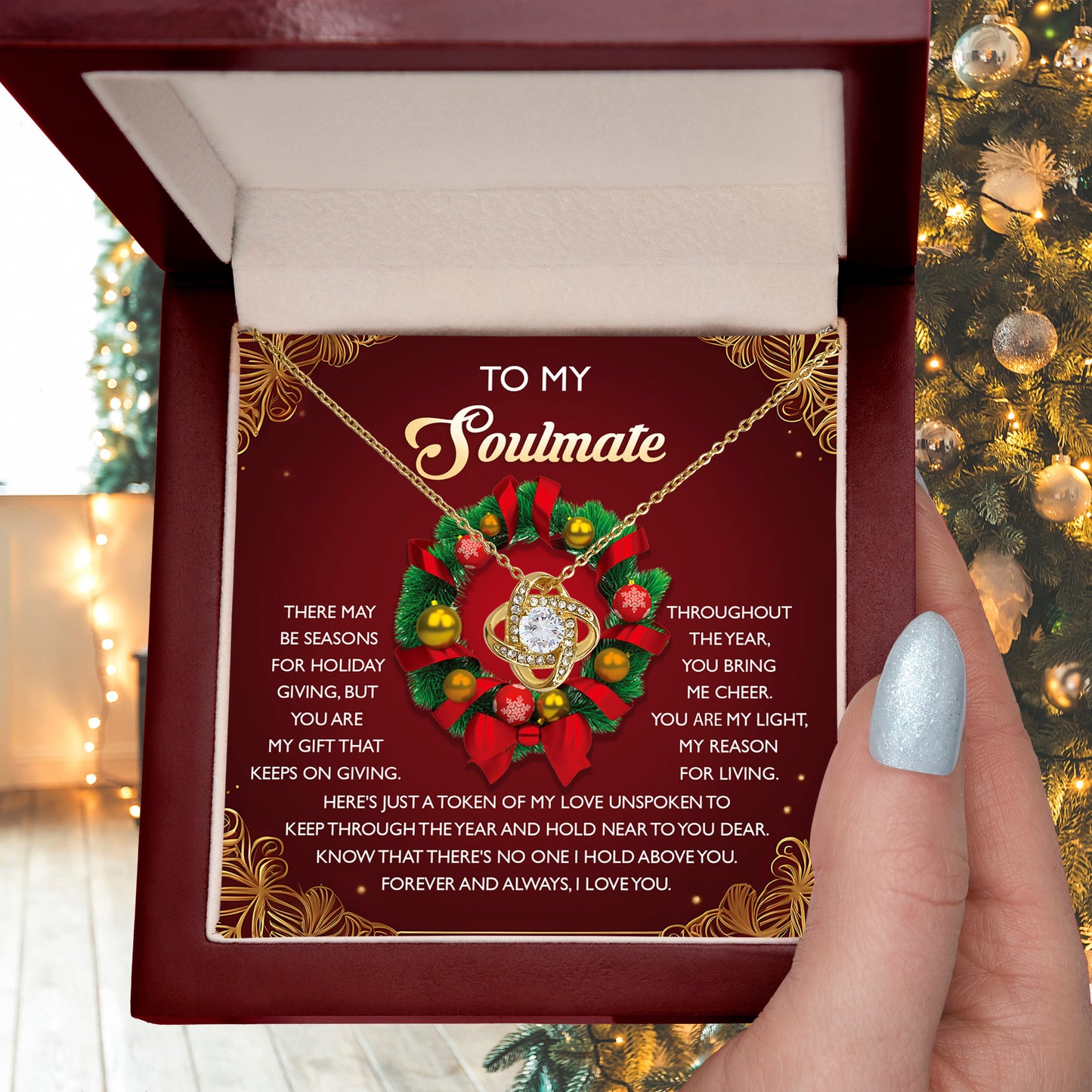 Gift for Soulmate - Bring Me Cheer - Love Knot Pendant Necklace - Mallard Moon Gift Shop