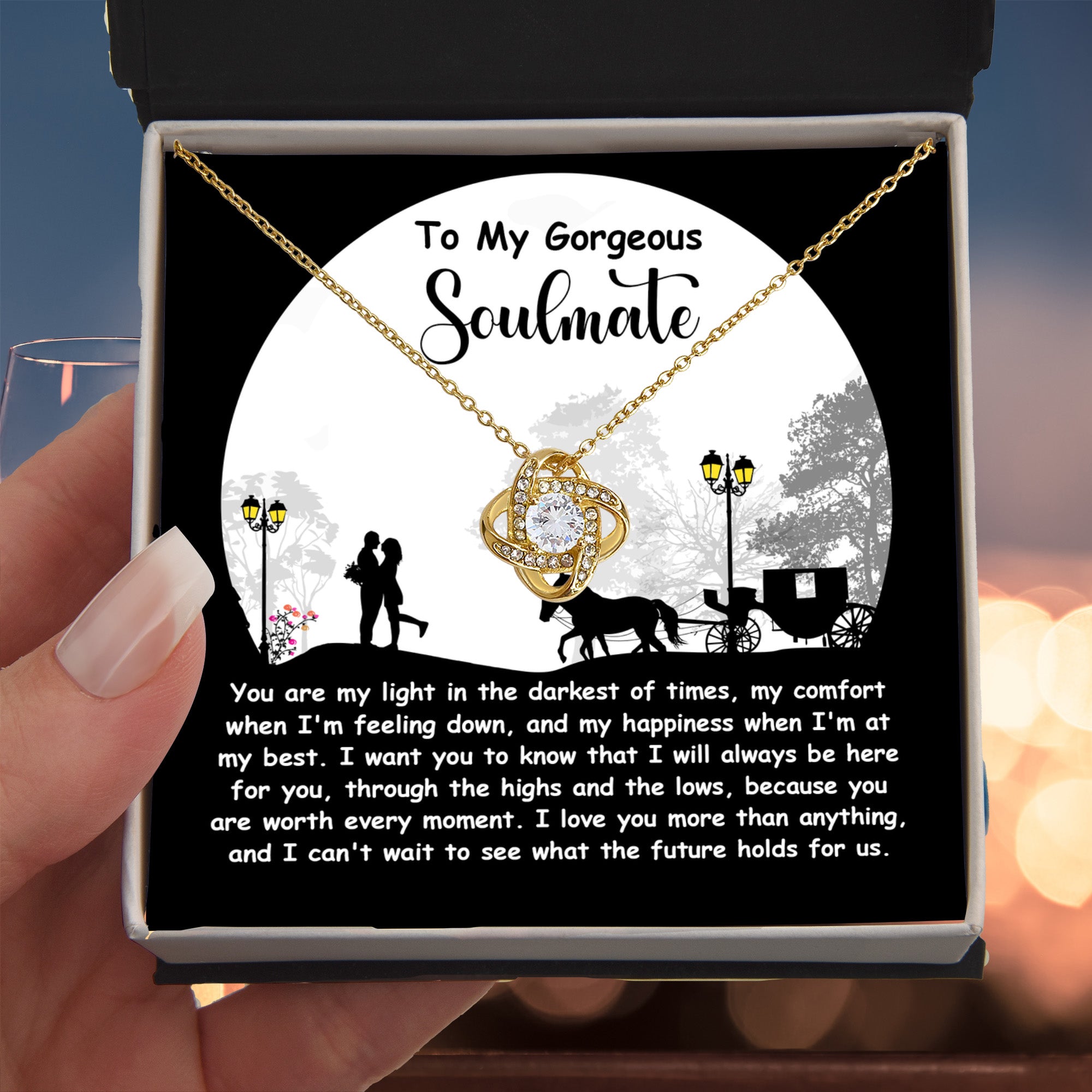 Romantic Anniversary, Valentine's Day Gift for Soulmate, Wife, Girlfriend - Light Of My Life - Love Knot Pendant Necklace - Mallard Moon Gift Shop