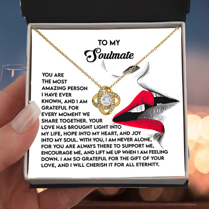 Gift for Soulmate - Lift Me Up - Love Knot Pendant Necklace - Mallard Moon Gift Shop