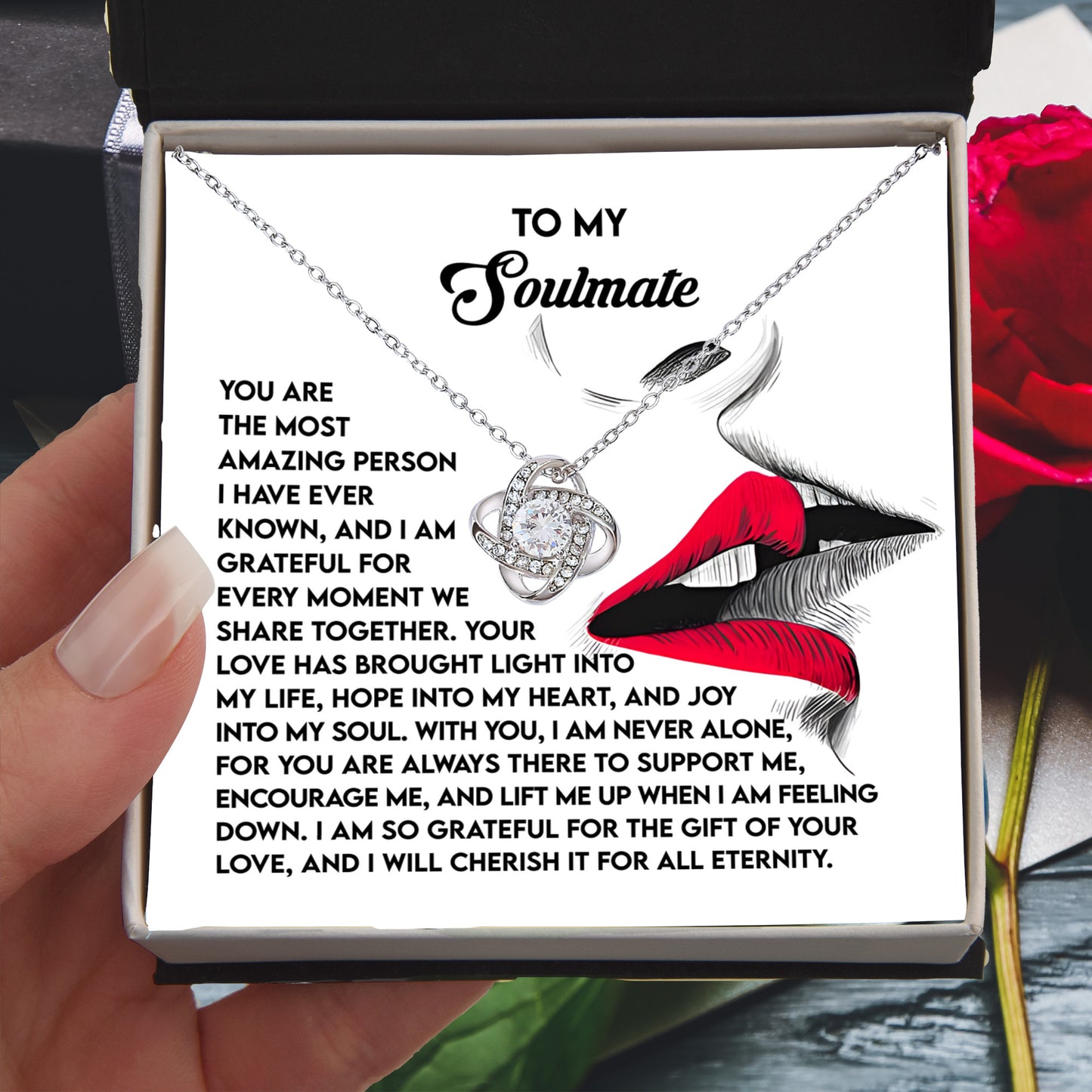 Gift for Soulmate - Lift Me Up - Love Knot Pendant Necklace - Mallard Moon Gift Shop