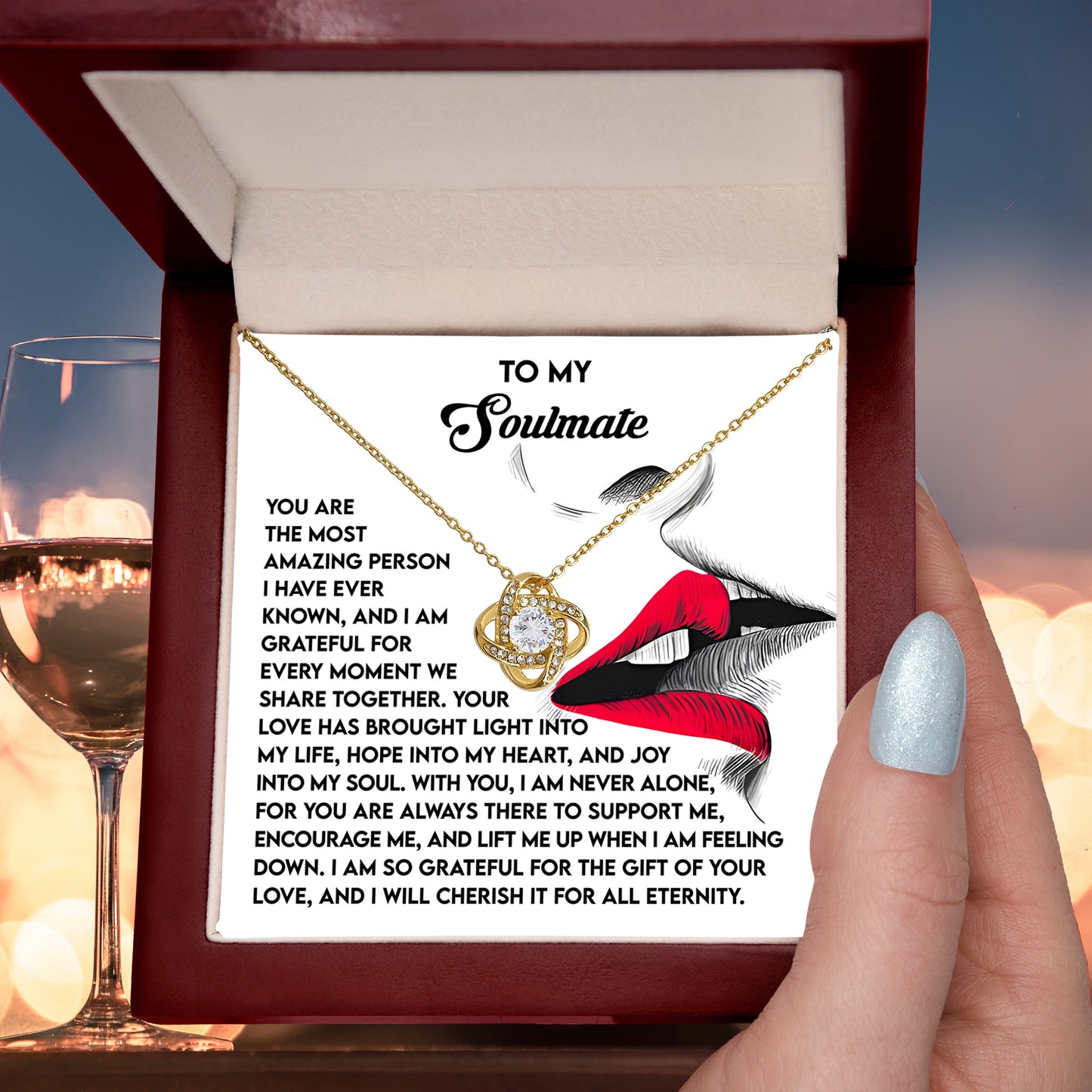 Gift for Soulmate - Lift Me Up - Love Knot Pendant Necklace - Mallard Moon Gift Shop