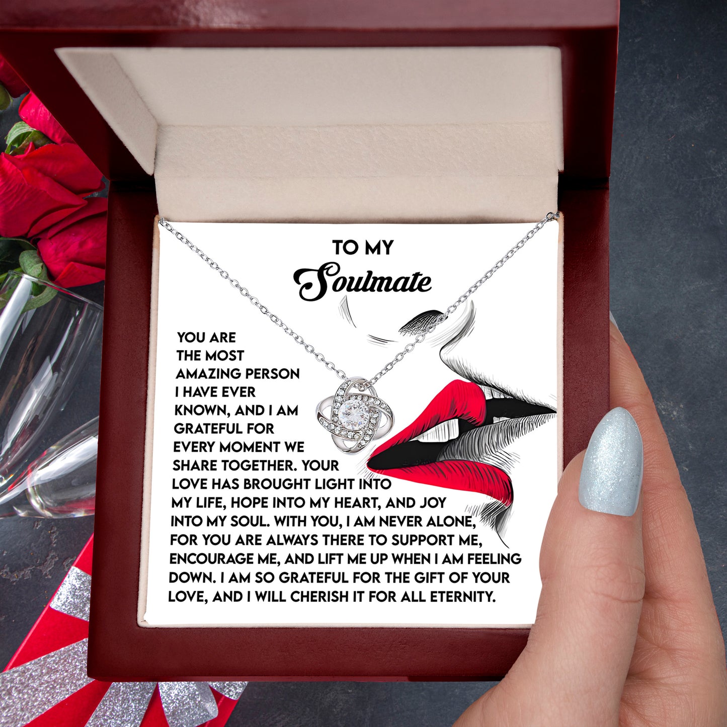 Gift for Soulmate - Lift Me Up - Love Knot Pendant Necklace - Mallard Moon Gift Shop