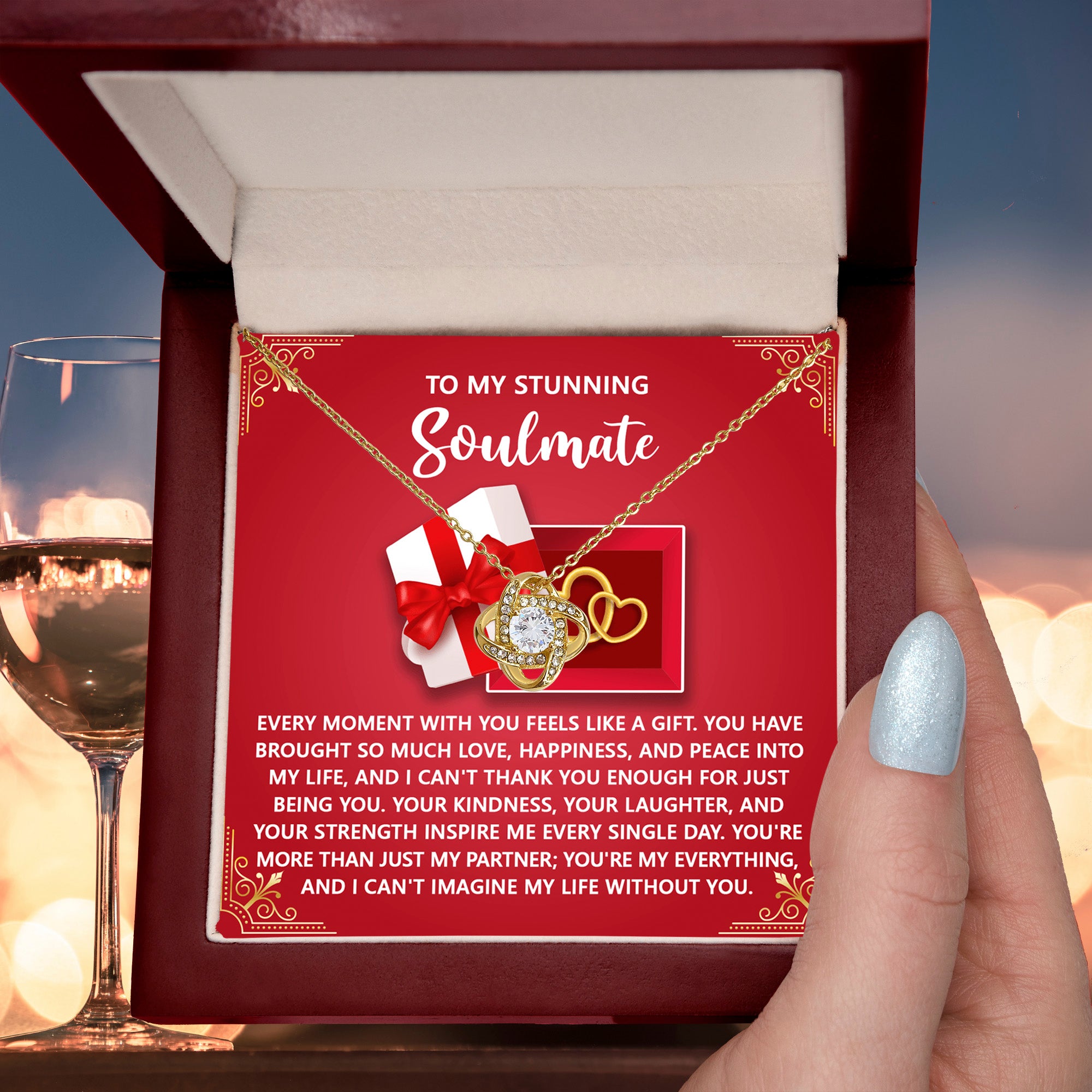 Romantic Anniversary, Valentine's Day Gift for Soulmate, Wife, Girlfriend - Feels Like A Gift - Love Knot Pendant Necklace - Mallard Moon Gift Shop