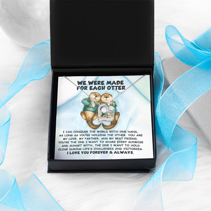 Soulmate, Wife, Girlfriend Gift - Made For Each Otter - Love Dancing Heart Pendant Necklace - Mallard Moon Gift Shop