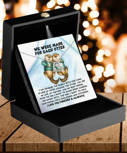 Soulmate, Wife, Girlfriend Gift - Made For Each Otter - Love Dancing Heart Pendant Necklace - Mallard Moon Gift Shop