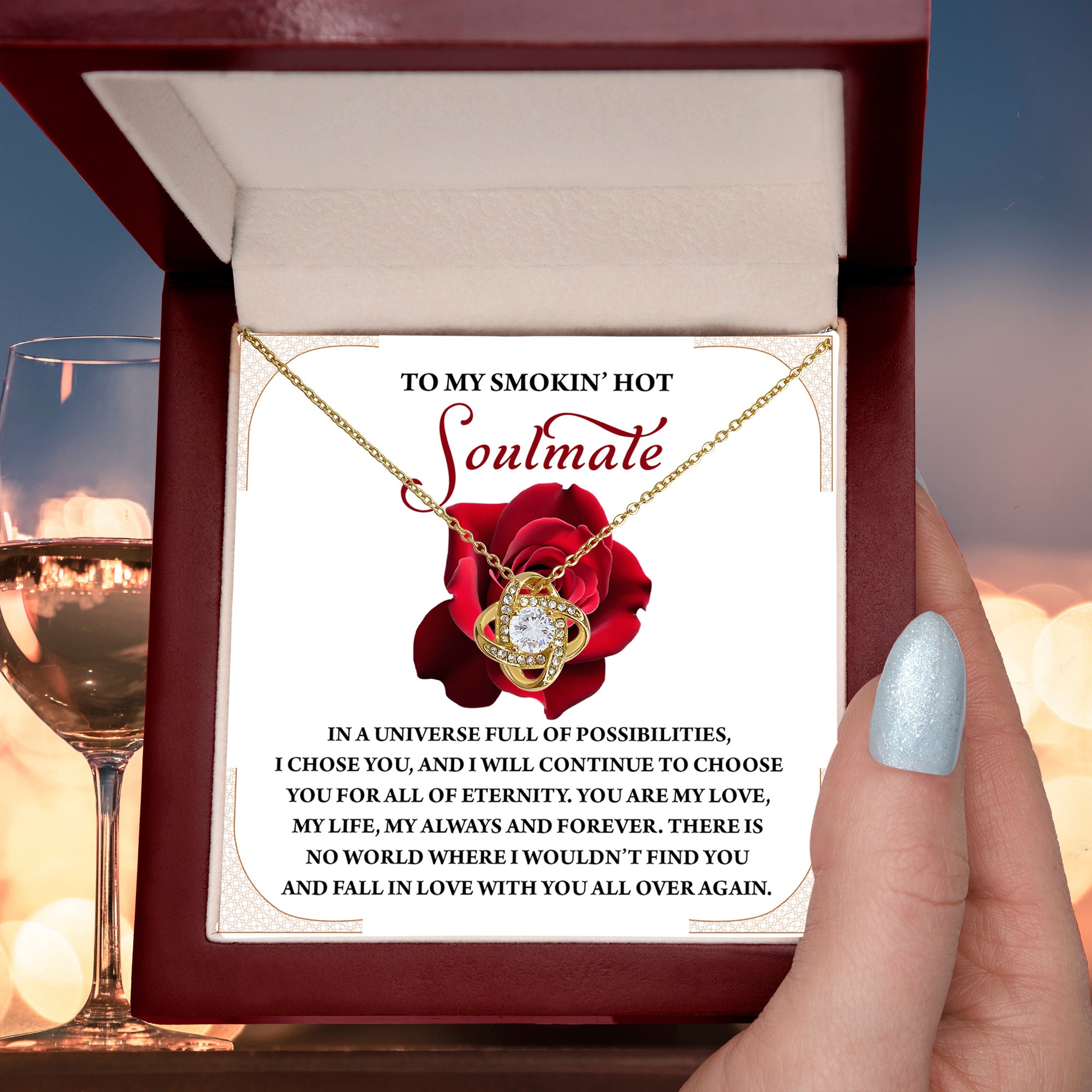 Romantic Anniversary, Valentine's Day Gift for Soulmate, Wife, Girlfriend - Fall In Love Over Again - Love Knot Pendant Necklace - Mallard Moon Gift Shop