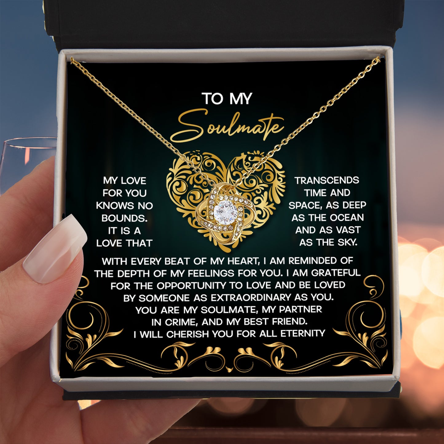 Gift for Soulmate - My Love is as Vast as the Sky - Love Knot Pendant Necklace - Mallard Moon Gift Shop
