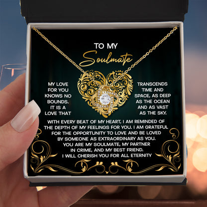 Gift for Soulmate - My Love is as Vast as the Sky - Love Knot Pendant Necklace - Mallard Moon Gift Shop