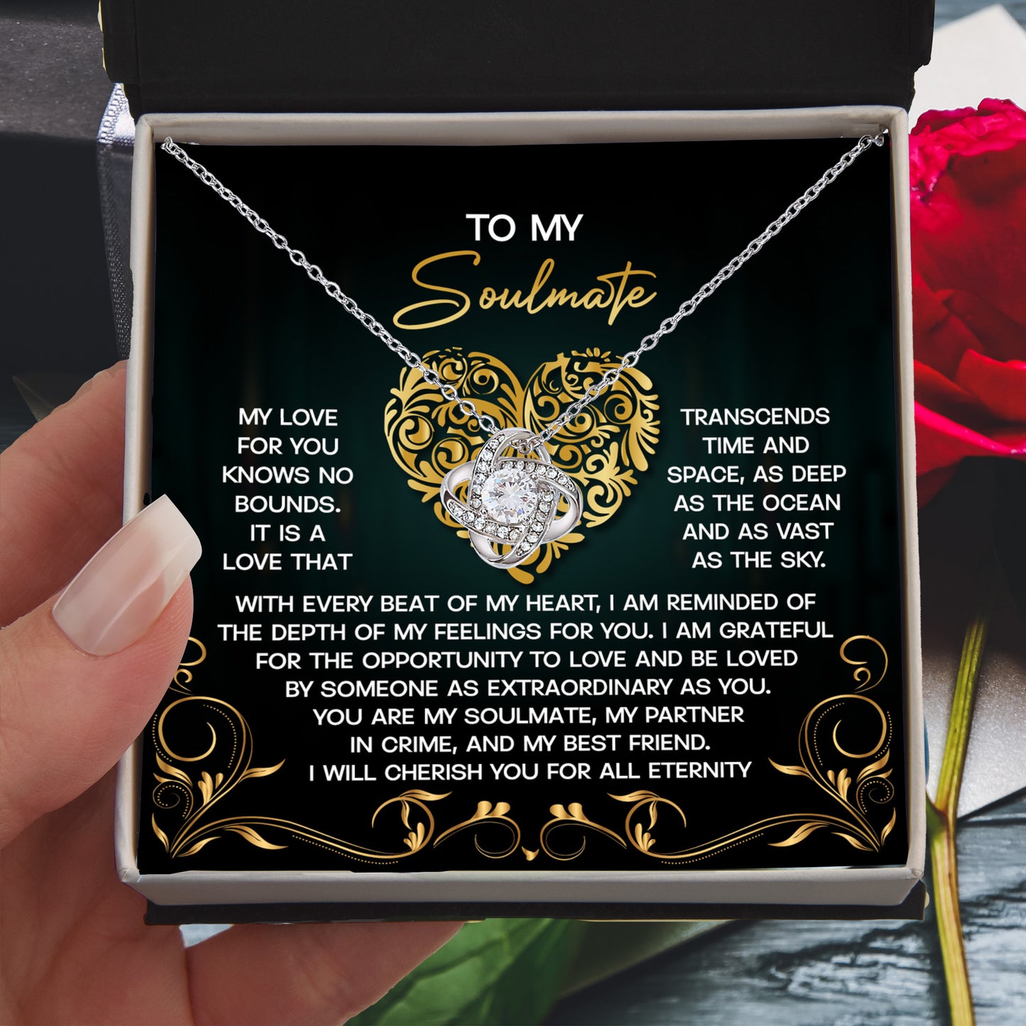 Gift for Soulmate - My Love is as Vast as the Sky - Love Knot Pendant Necklace - Mallard Moon Gift Shop