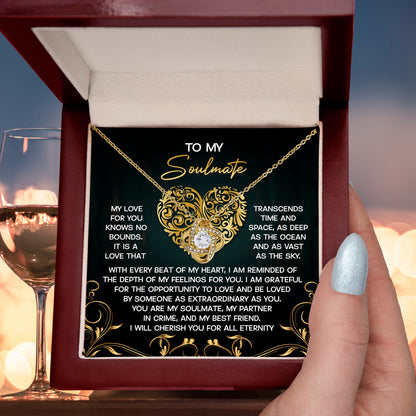 Gift for Soulmate - My Love is as Vast as the Sky - Love Knot Pendant Necklace - Mallard Moon Gift Shop