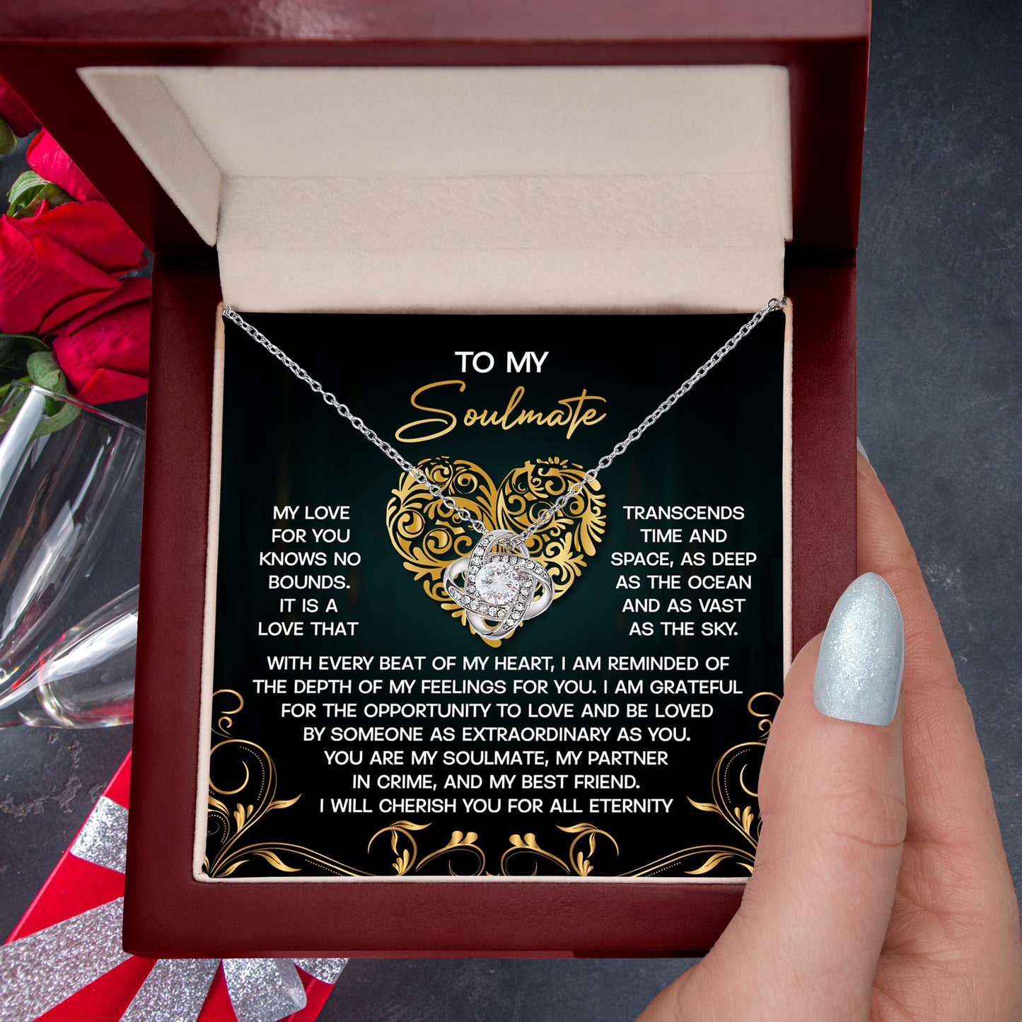 Gift for Soulmate - My Love is as Vast as the Sky - Love Knot Pendant Necklace - Mallard Moon Gift Shop