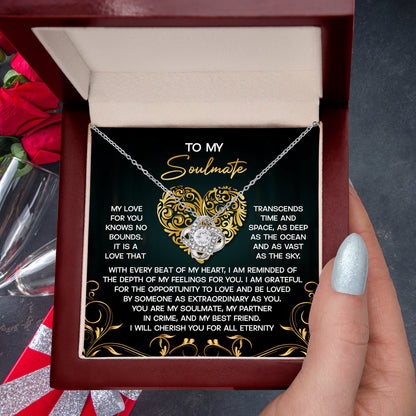 Gift for Soulmate - My Love is as Vast as the Sky - Love Knot Pendant Necklace - Mallard Moon Gift Shop