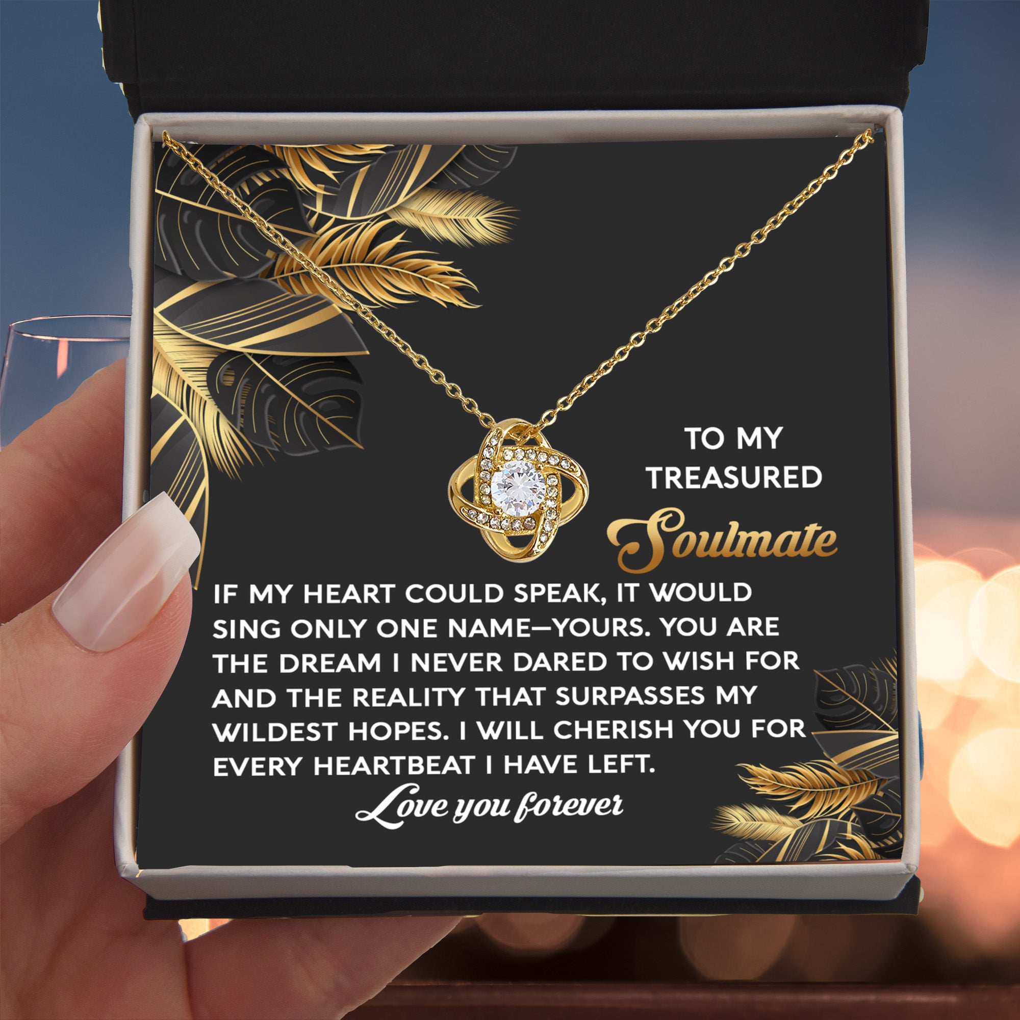 Romantic Anniversary, Valentine's Day Gift for Soulmate, Wife, Girlfriend - Wildest Hopes- Love Knot Pendant Necklace - Mallard Moon Gift Shop