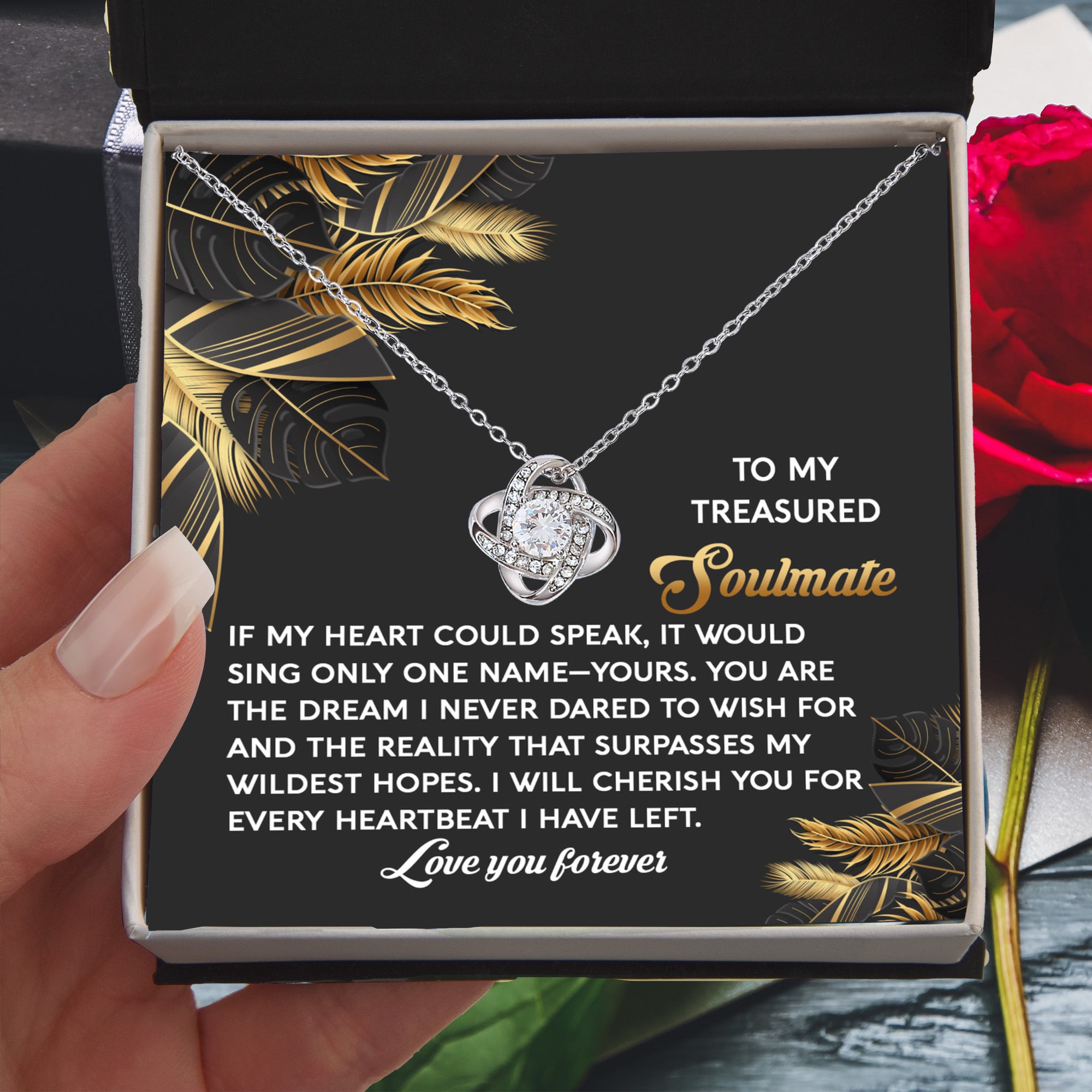 Romantic Anniversary, Valentine's Day Gift for Soulmate, Wife, Girlfriend - Wildest Hopes- Love Knot Pendant Necklace - Mallard Moon Gift Shop