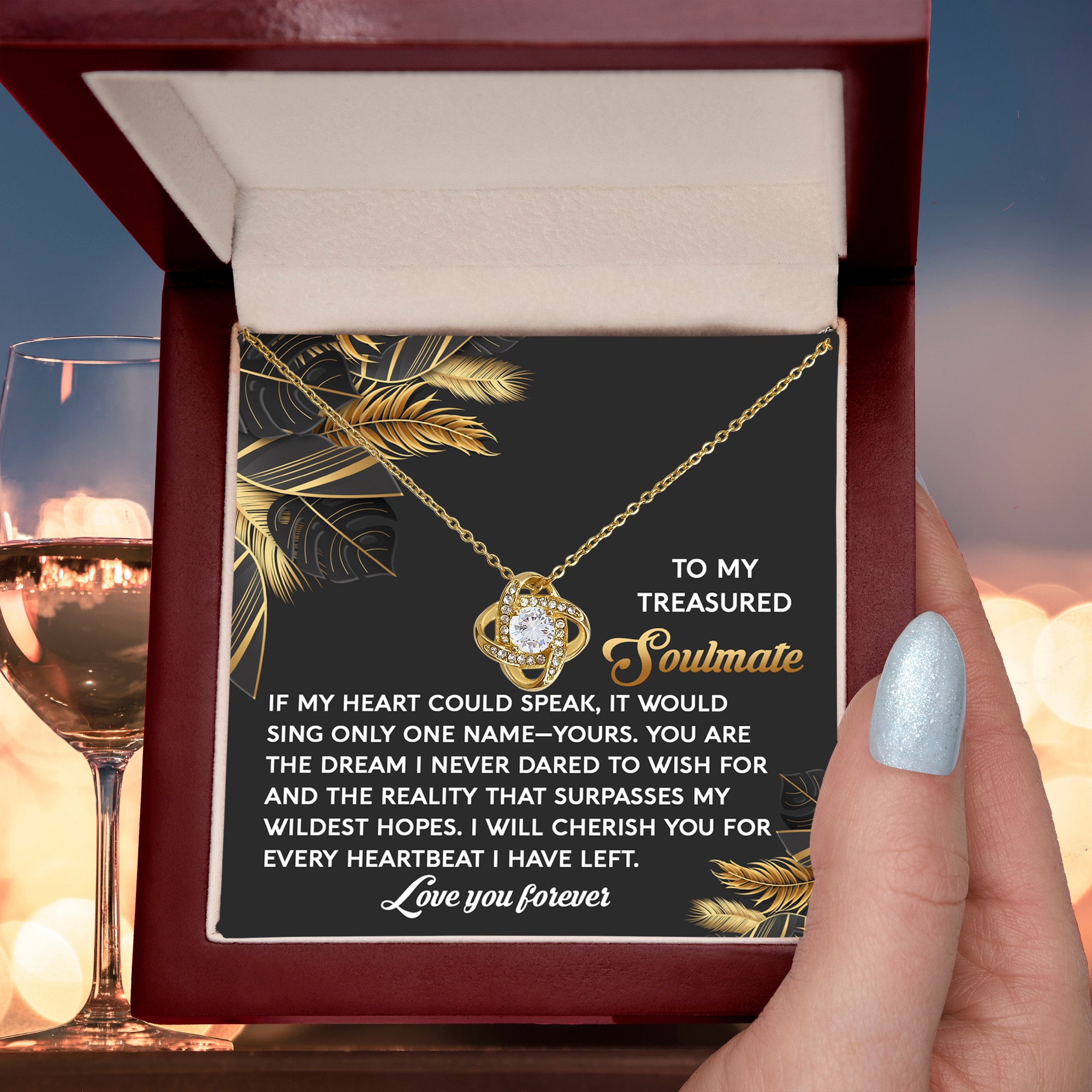 Romantic Anniversary, Valentine's Day Gift for Soulmate, Wife, Girlfriend - Wildest Hopes- Love Knot Pendant Necklace - Mallard Moon Gift Shop