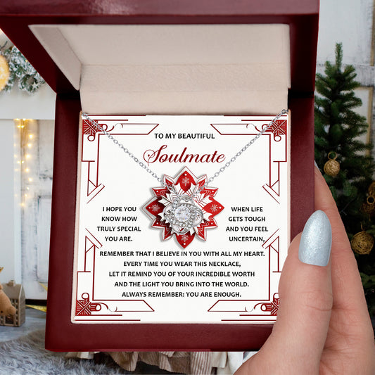 Gift for Soulmate - You Are Enough - Love Knot Pendant Necklace - Mallard Moon Gift Shop