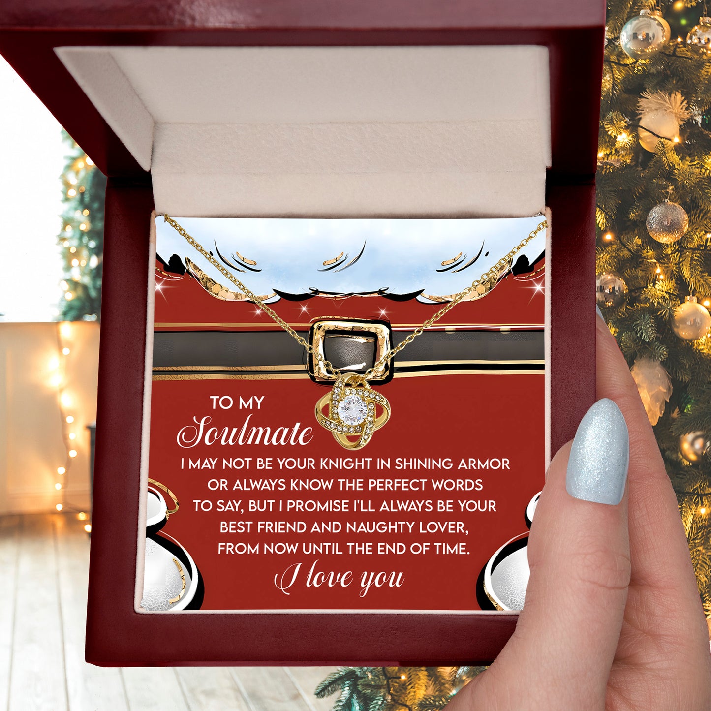 Gift for Soulmate - Naughty Lover - Love Knot Pendant Necklace - Mallard Moon Gift Shop