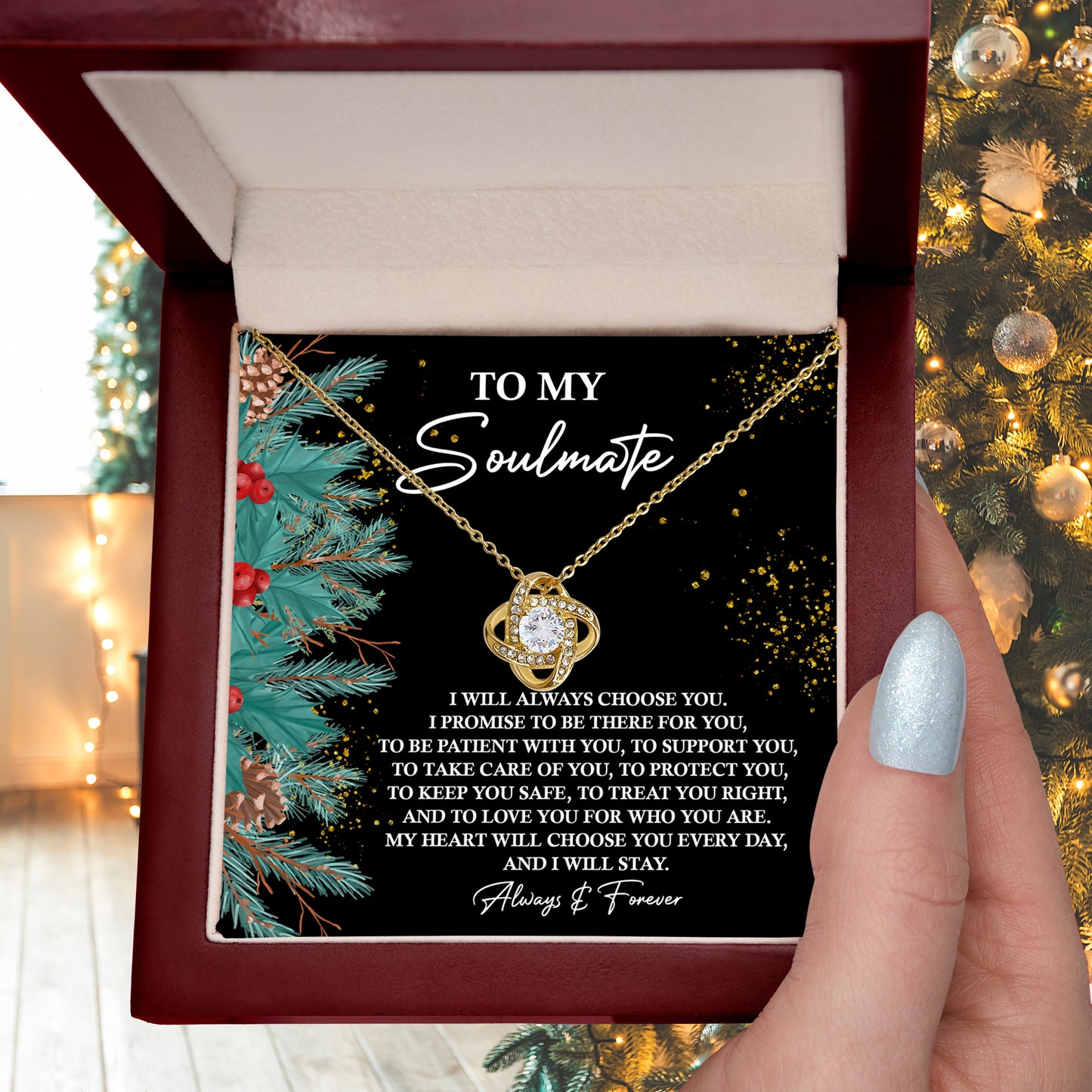 Gift for Soulmate - Treat You Right - Love Knot Pendant Necklace - Mallard Moon Gift Shop