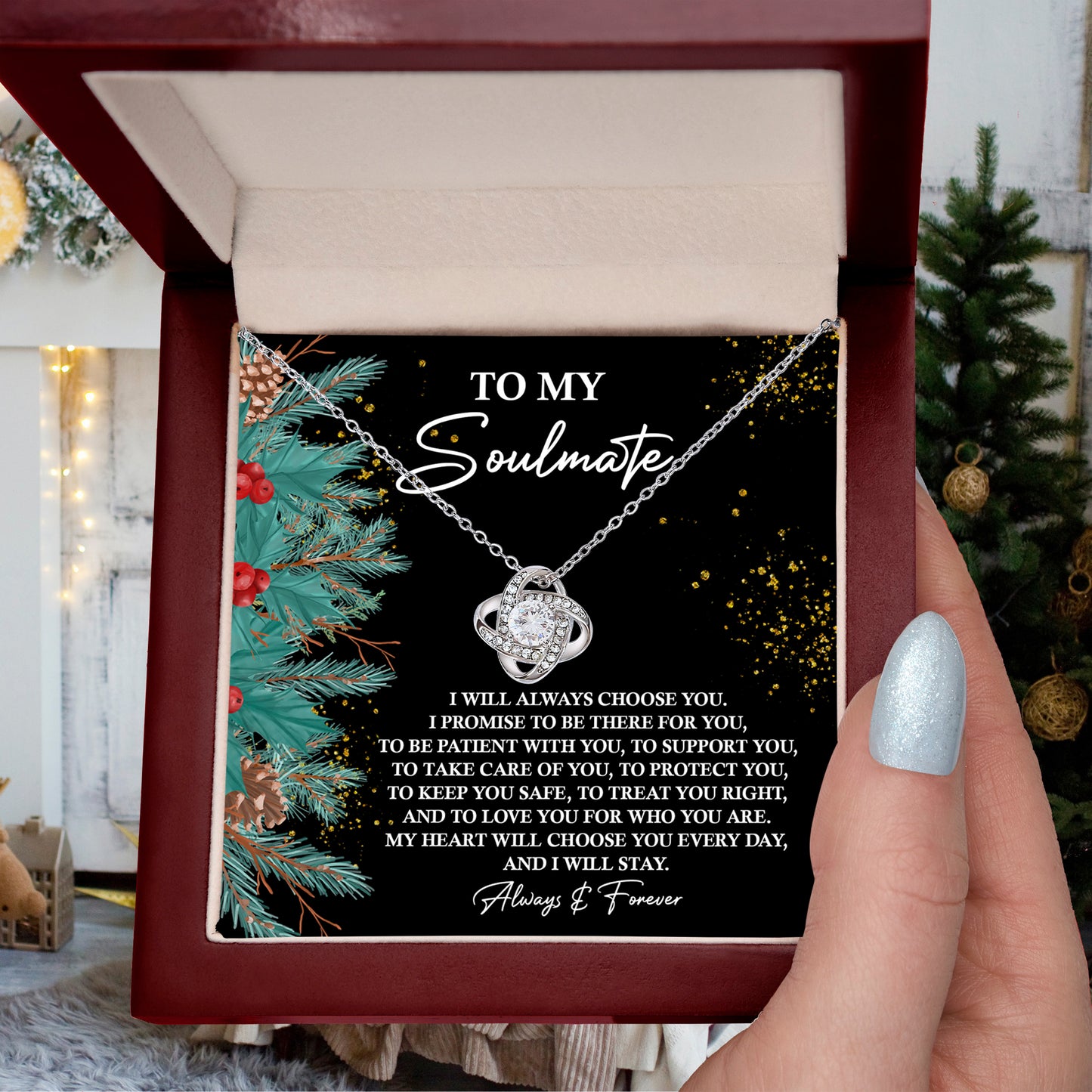 Gift for Soulmate - Treat You Right - Love Knot Pendant Necklace - Mallard Moon Gift Shop