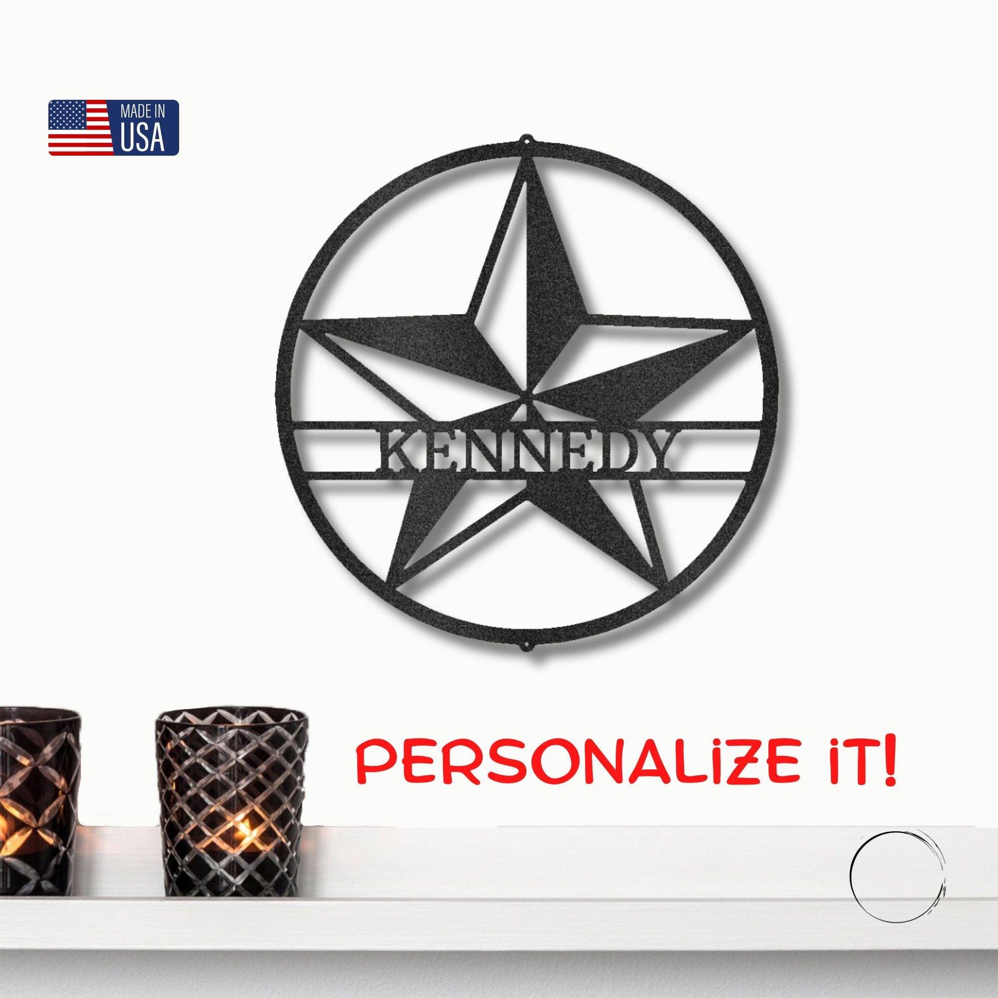 Star Personalized Metal Wall Art Sign - Mallard Moon Gift Shop