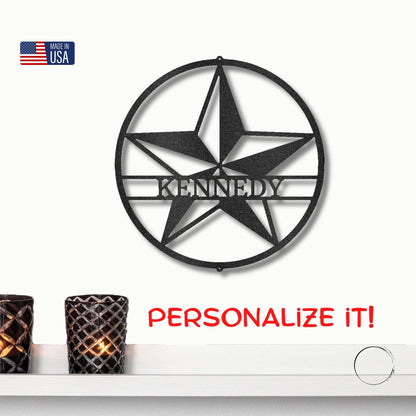 Star Personalized Metal Wall Art Sign - Mallard Moon Gift Shop