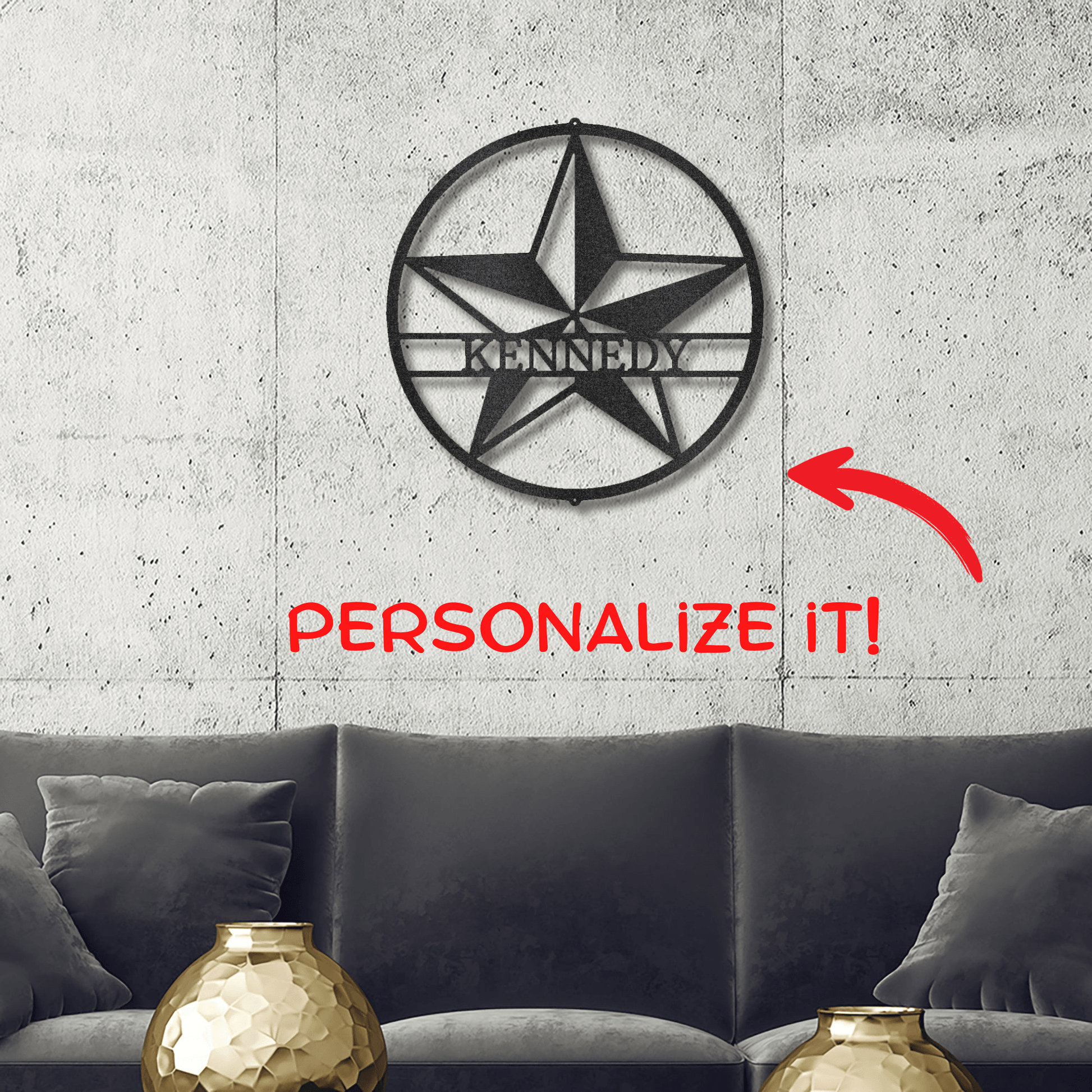 Star Personalized Metal Wall Art Sign - Mallard Moon Gift Shop