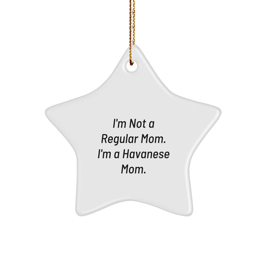 Funny Havanese Dog Mom Gifts from Family to Havanese Dog Lover for Christmas Unique Star Ornament - Image 1