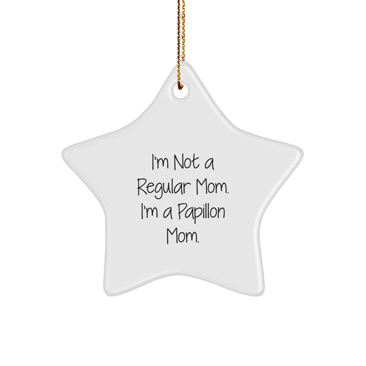 Funny Papillon Dog Mom Christmas Star Ornament Gifts from Friends for Family Members - Image 1