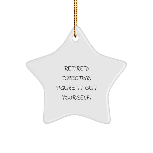 Gifts from Friends for Directors - Star Ornament with Inspirational Quote - 'Figure It Out Yourself' - White Star Shaped Decor - Unique Christmas Unique Gifts for Men, Women, Coworkers, Family - Image 1