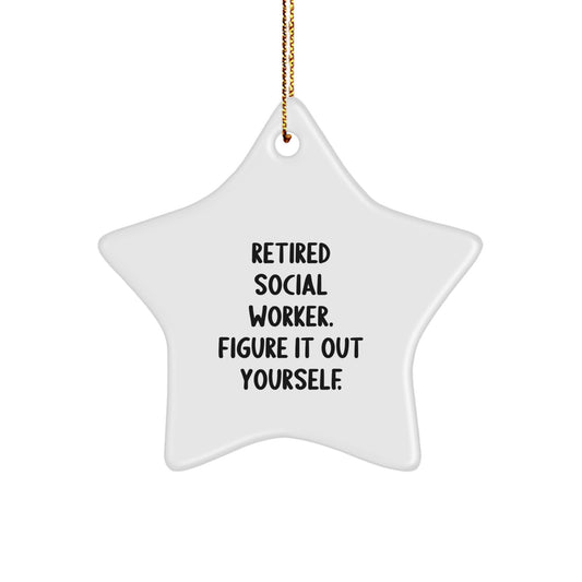 Funny Social Worker Star Ornament Gifts from Friends, Coworkers, or Family for Christmas Unique Presents - Image 1