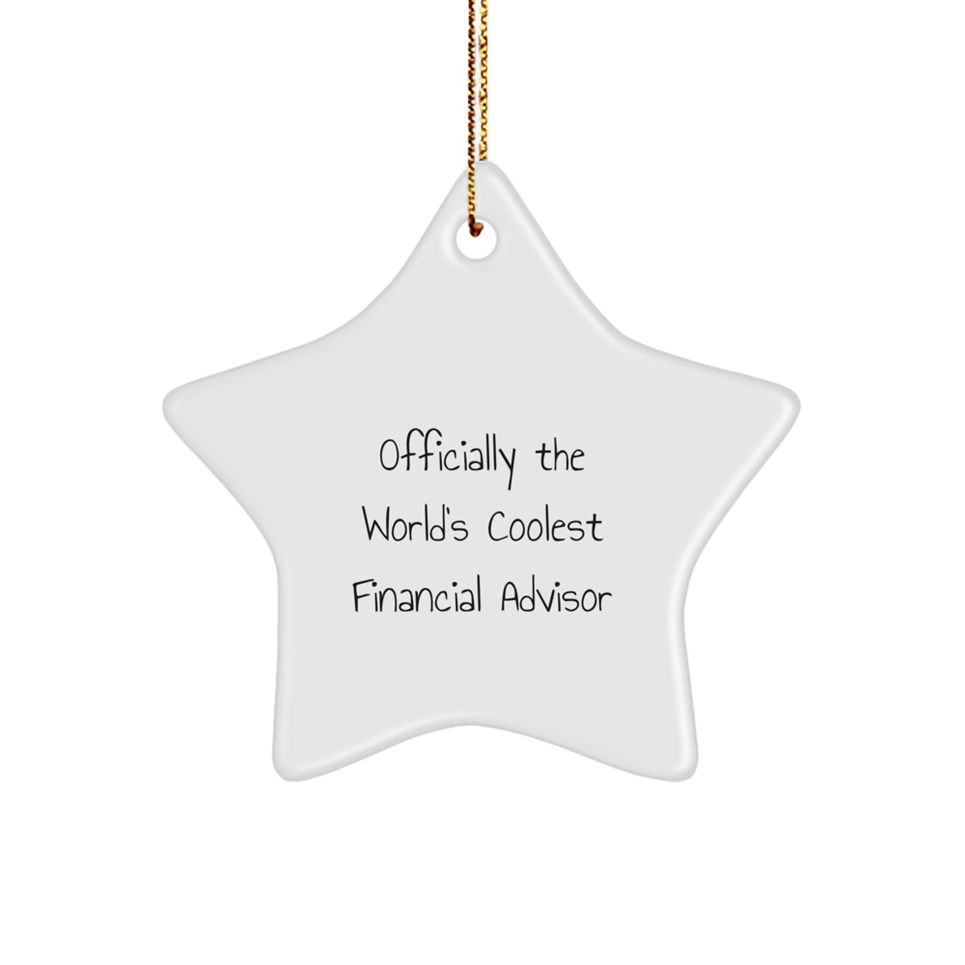 Funny Financial Advisor Gifts for Men and Women, Officially The World's Coolest Financial Advisor Star Ornament for Christmas Unique Gifts from Friends to Family - Image 1