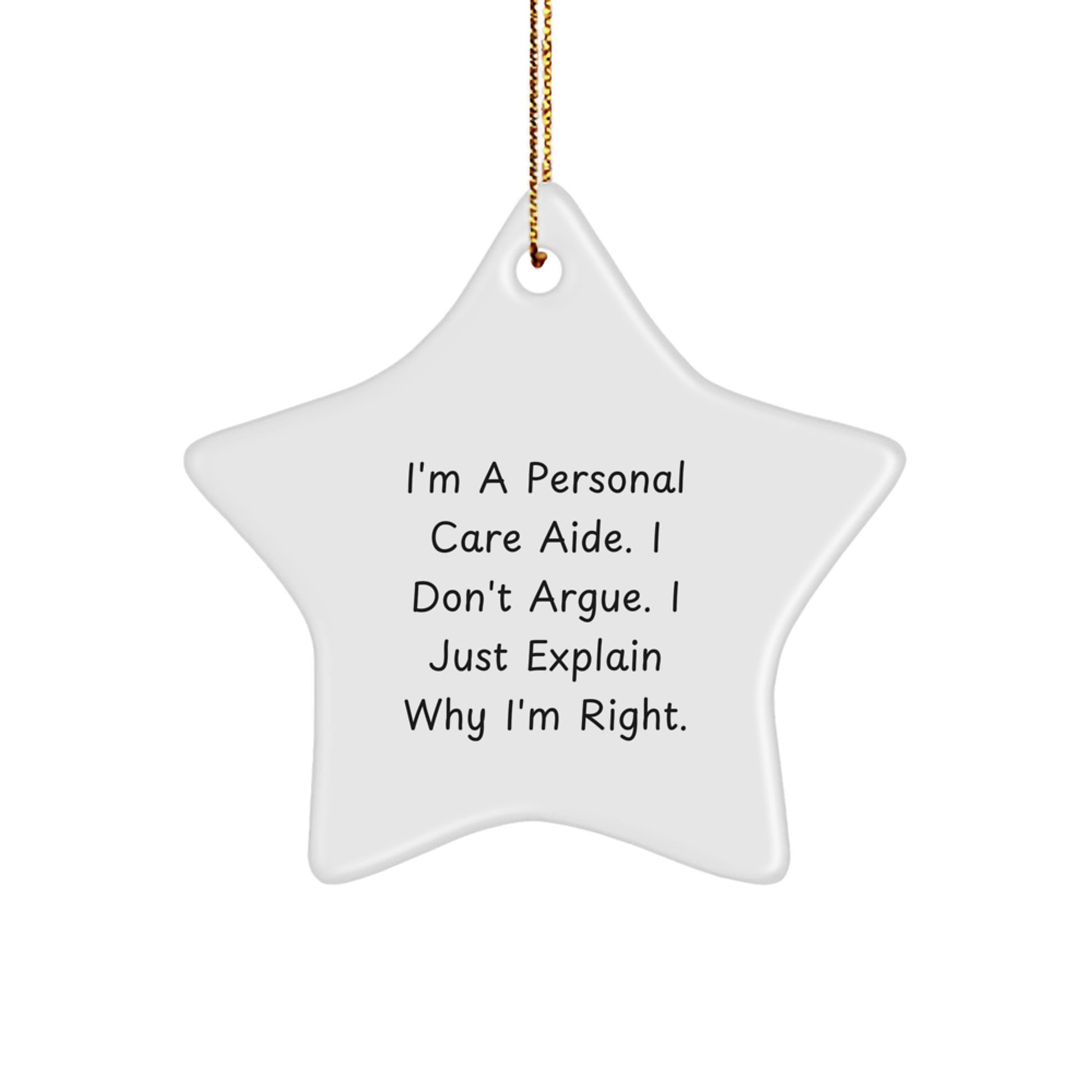 Funny Personal Care Aide Gifts from Friends - Christmas Unique Star Ornament, Inspirational Quote, Gifts for Personal Care Aide, Star Shaped Decor - Image 1